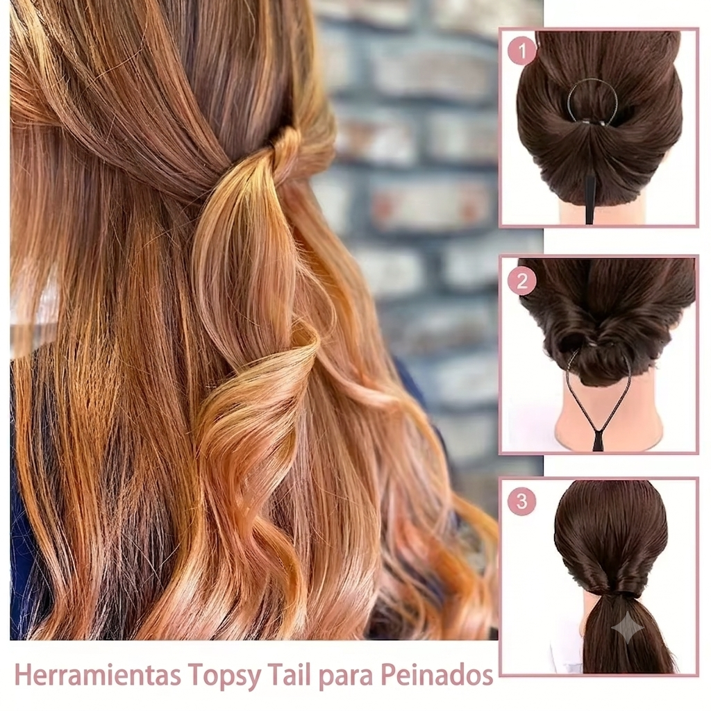 Kit de Peluquería 7 en 1 | Peine, Cepillo de Bordes, Trenzador y Más para Peinados Perfectos