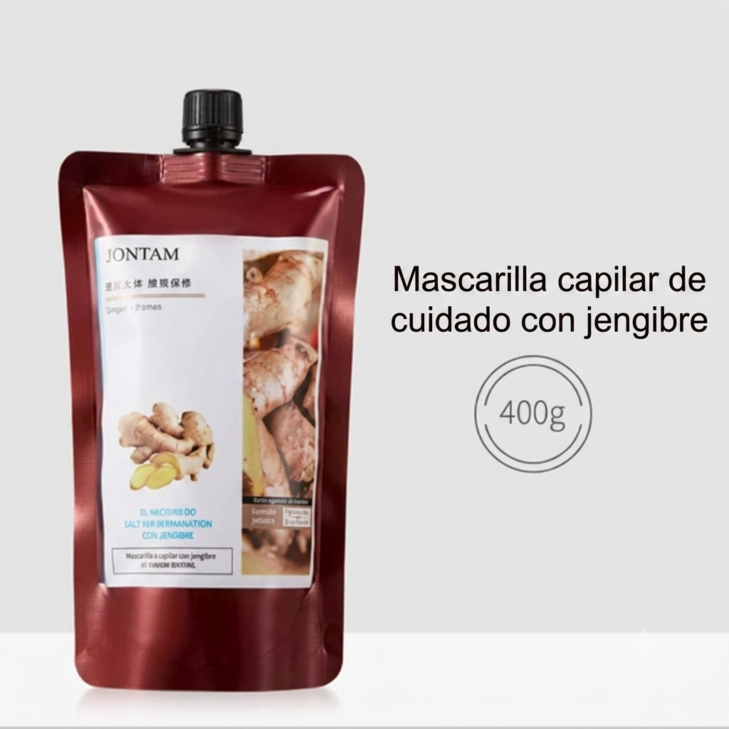 Shampoo y Acondicionador de Jengibre Herbal | Anticaída, Anticaspa y Cabello Nutrido