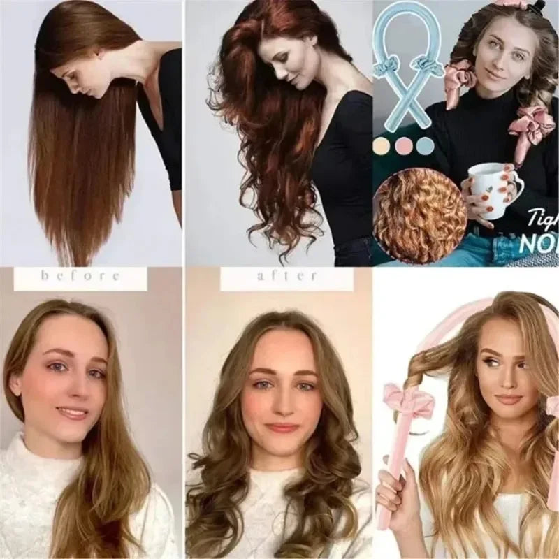 Ondas Perfectas Sin Dañar tu Cabello: Kit de Rizadores Nocturnos Sin Calor (Set Completo)