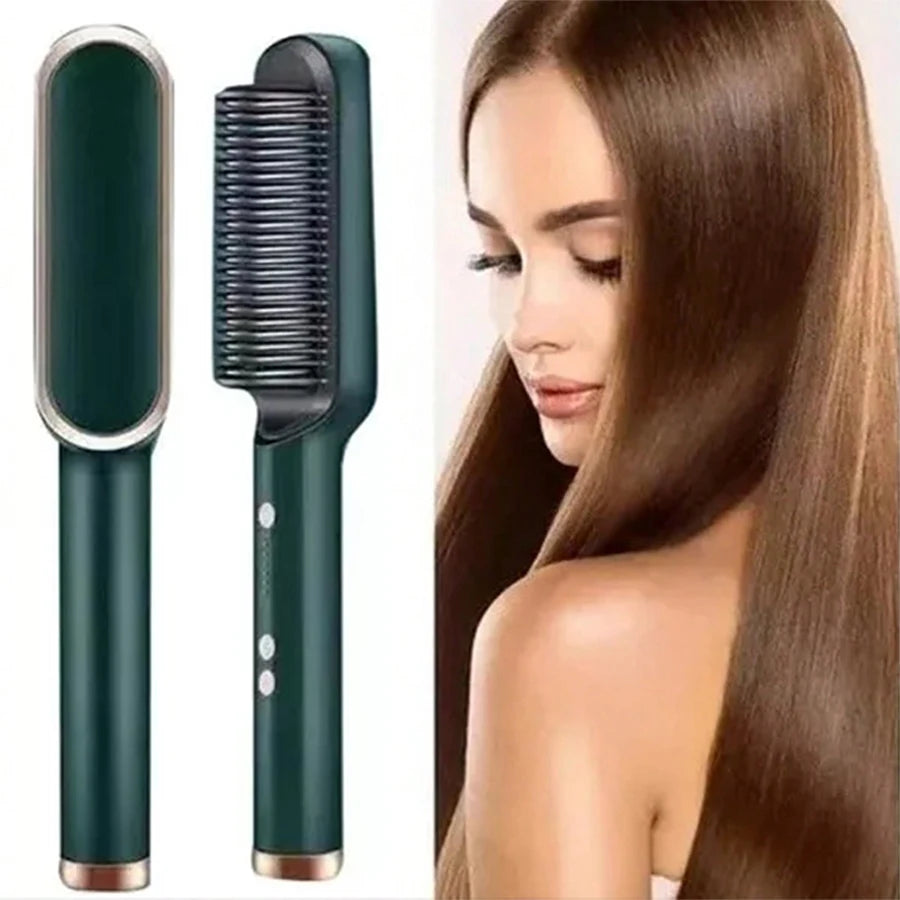 Nueva plancha de pelo profesional: peine eléctrico de calentamiento rápido, minipeine de cuidado personal y cepillo de peinado multifuncional.