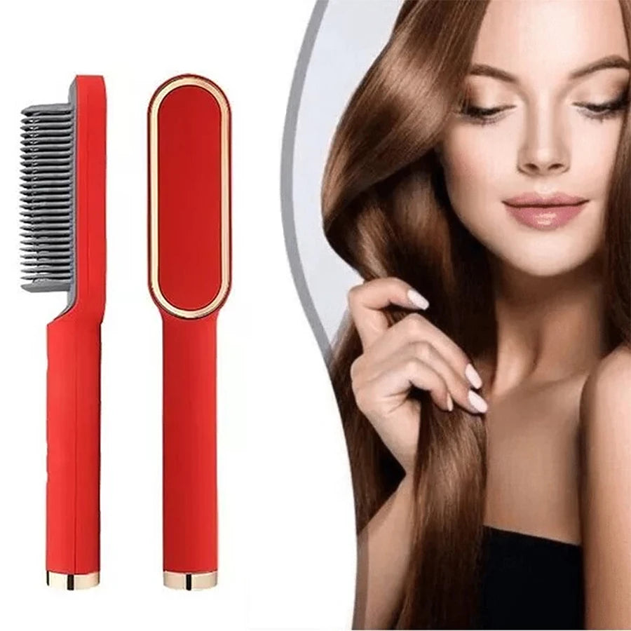 Nueva plancha de pelo profesional: peine eléctrico de calentamiento rápido, minipeine de cuidado personal y cepillo de peinado multifuncional.